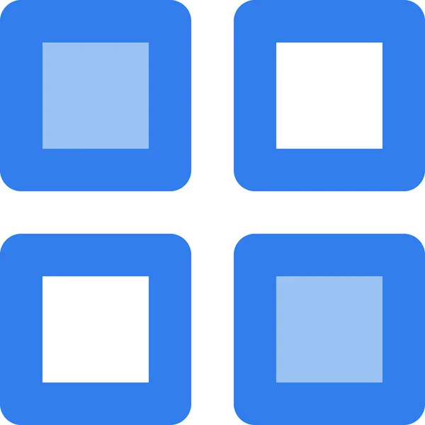 Grid Interface Symbol Stil Ausgefüllter Umrisse Anordnen — Stockvektor