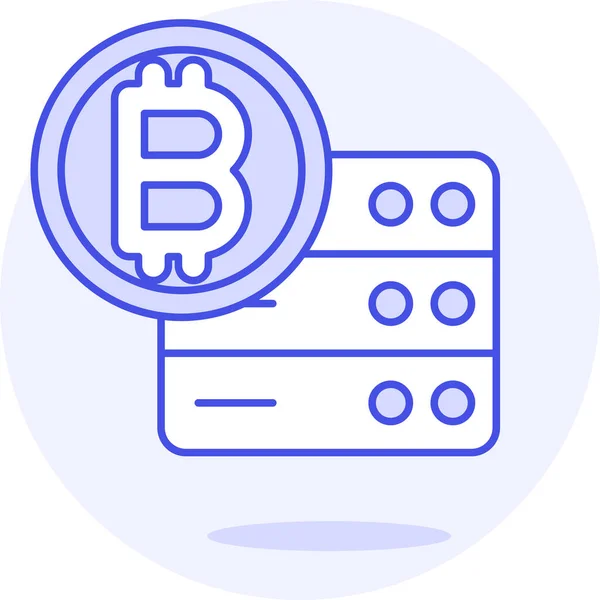 Activo Bitcoin Crypto Icono Estilo Contorno Lleno — Vector de stock