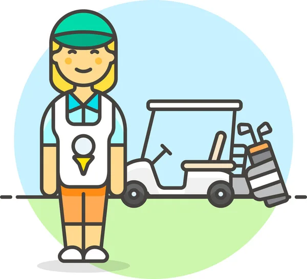 Bolsa Caddie Caddy Icono Categoría Deporte — Vector de stock