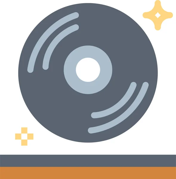 Audio Music Record Icon Flat Style — Stock Vector