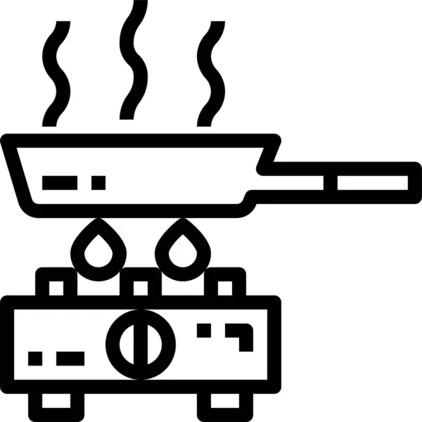 Cocina Gas Icono Cacerola — Vector de stock