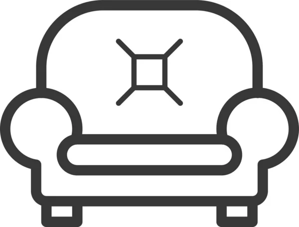 Кресло Комфорт Диван Значок Стиле Наброска — стоковый вектор