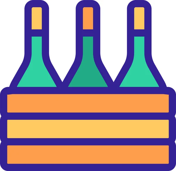 Box Obrys Lineární Ikona Kategorii Potravin Nápojů — Stockový vektor