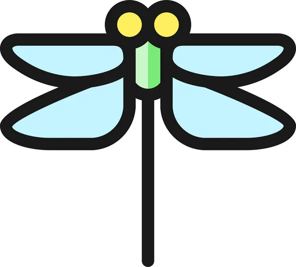 Fliegende Insekt Libelle Symbol Gefüllten Umriss Stil — Stockvektor