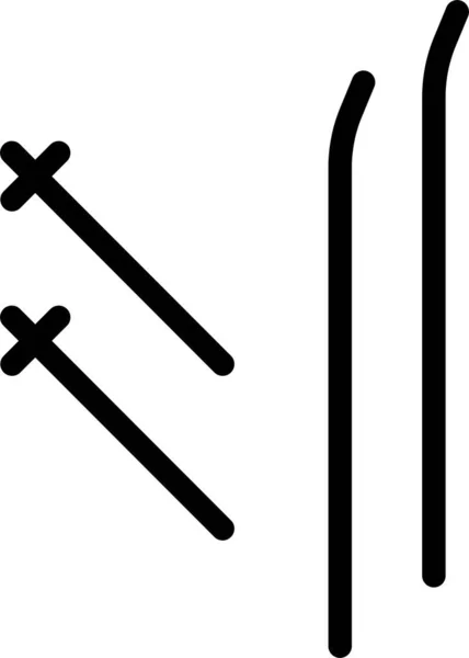 Иконка Катания Коньках Стиле Наброска — стоковый вектор
