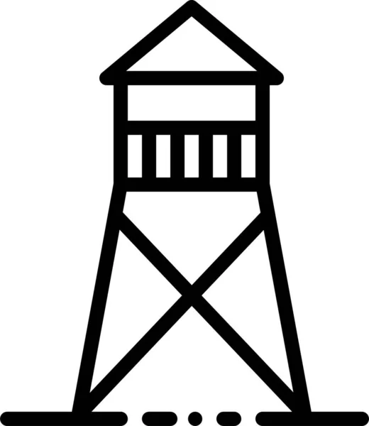 Army Military Tower Icon Outline Style — Stock Vector