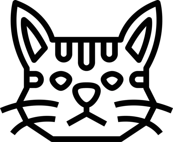 Toyger Kat Rassen Pictogram Omtrek Stijl — Stockvector