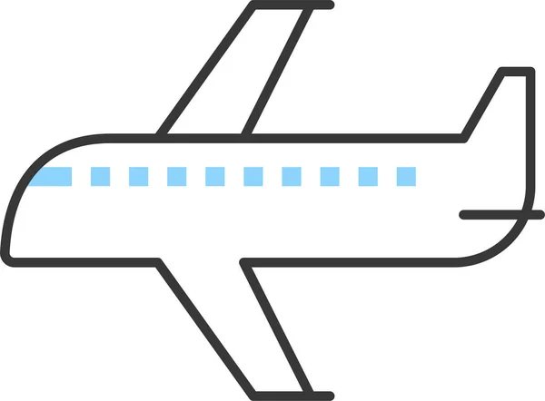 Transporte Aéreo Ícone Avião Viagem Aérea Estilo Esboço Preenchido — Vetor de Stock