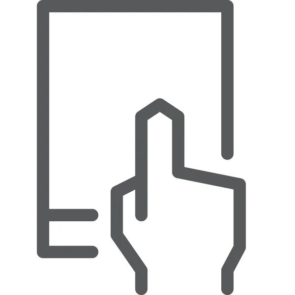 Hand Tablet Finger Symbol Umriss Stil — Stockvektor