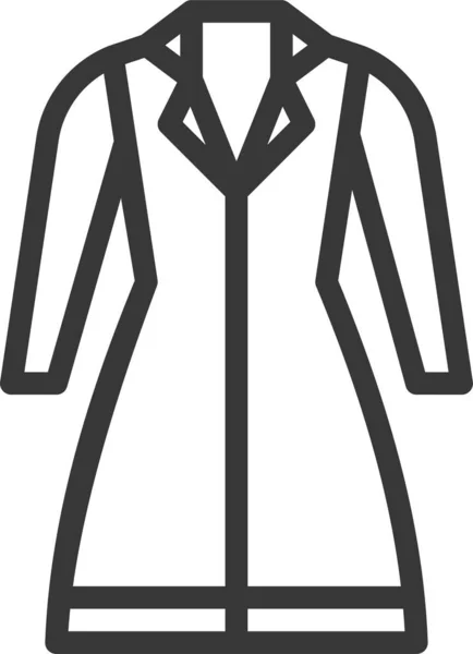 Kleding Jurk Mode Pictogram Omtrek Stijl — Stockvector