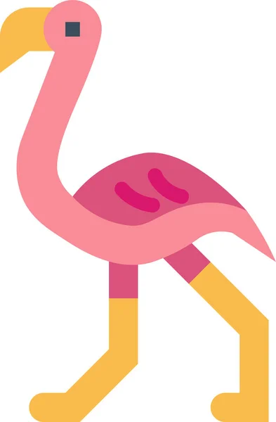 Flamingo Vilt Djur Ikon — Stock vektor
