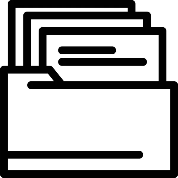 Dokumen Berkas Ikon Folder Dalam Gaya Outline - Stok Vektor
