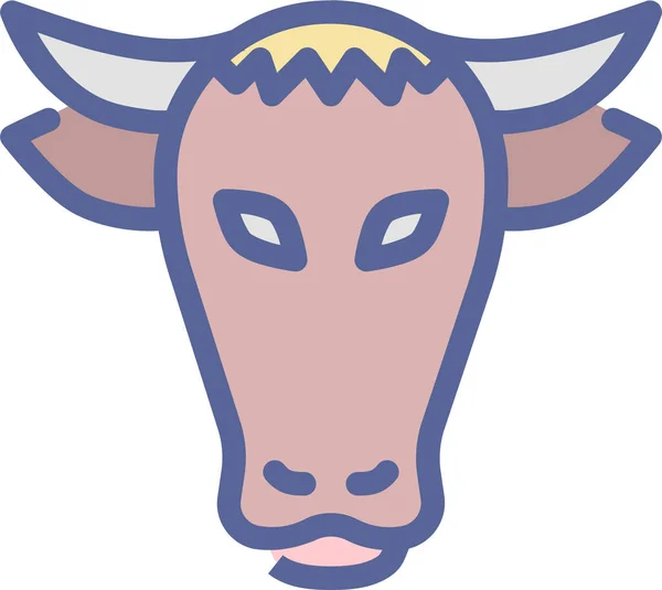 Ikona Byka Krowy Hodowlanej Stylu Wypełnionym — Wektor stockowy