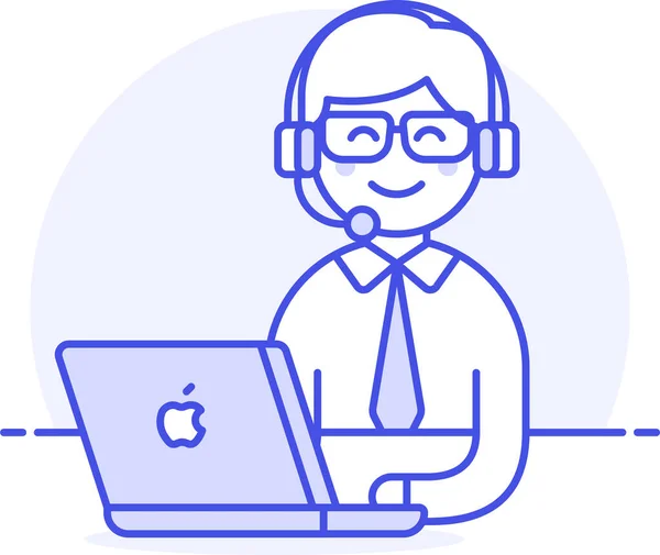 Assistentie Call Center Pictogram — Stockvector