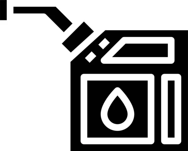 Auto Gas Benzine Pictogram Vaste Stijl — Stockvector