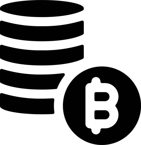 Crypto Valuta Bitcoin Pictogram Solide Stijl — Stockvector