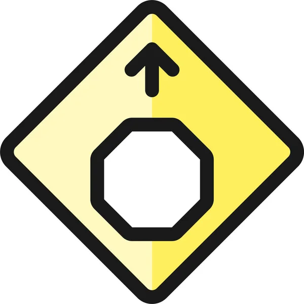 Значок Зупинки Дорожнього Знака Заповненому Стилі — стоковий вектор