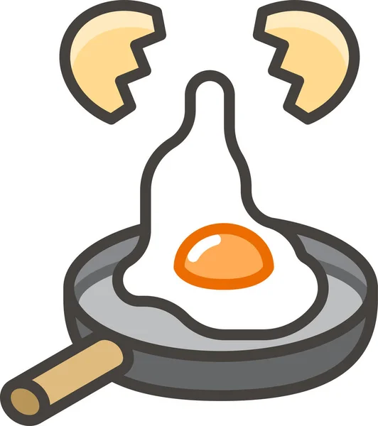 1F373 Cooking Filled Outline Icon Filled Outline Style — Stock Vector