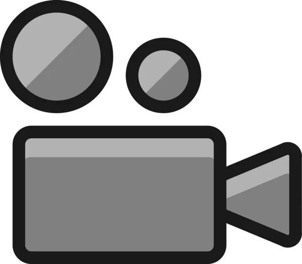 Icono Del Esquema Rellenado Del Estudio Cámara Estilo Esquema Rellenado — Vector de stock