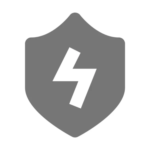 Escudo Ícone Proteção Flash Estilo Sólido —  Vetores de Stock