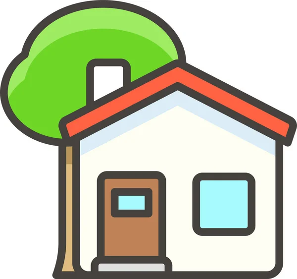 1F3E1 Icono Casa Jardín — Vector de stock