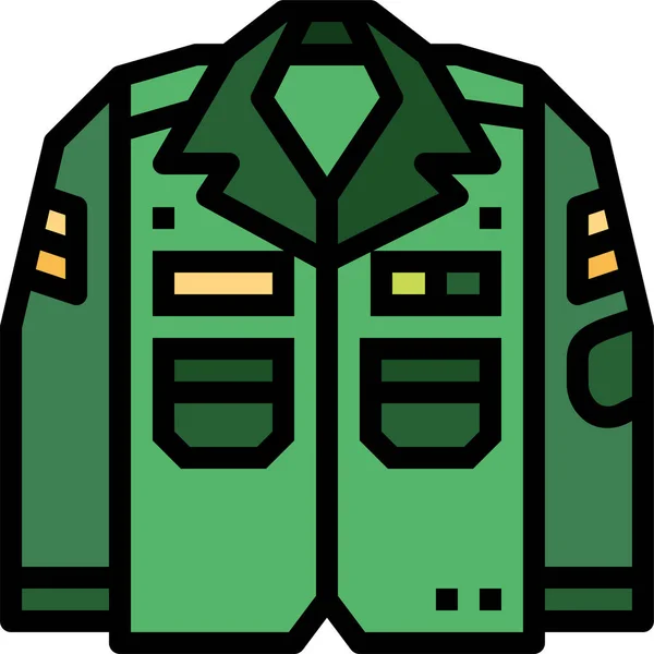 Camisa Militar Icono Soldado Categoría Guerra Militar — Vector de stock