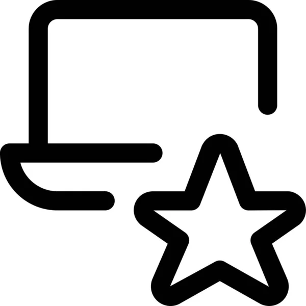 Icono Del Dispositivo Estrella Portátil Estilo Esquema — Vector de stock