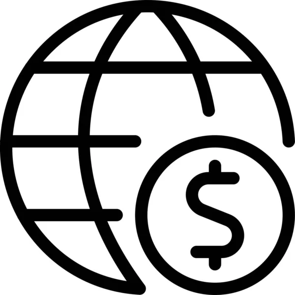Готівка Інтернет Гроші Значок Контурному Стилі — стоковий вектор