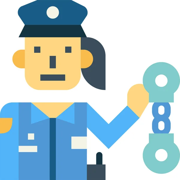 Guard Handcuff Police Icon — Stock Vector