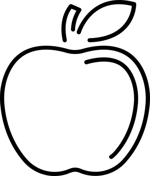 Manzana Fruta Icono Comida Estilo Del Esquema — Vector de stock