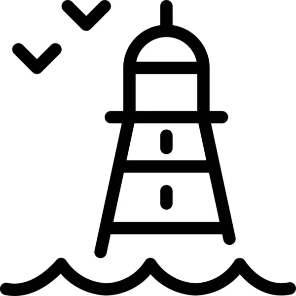 Bird Lighthouse Outline Icon Outline Style — Stock Vector