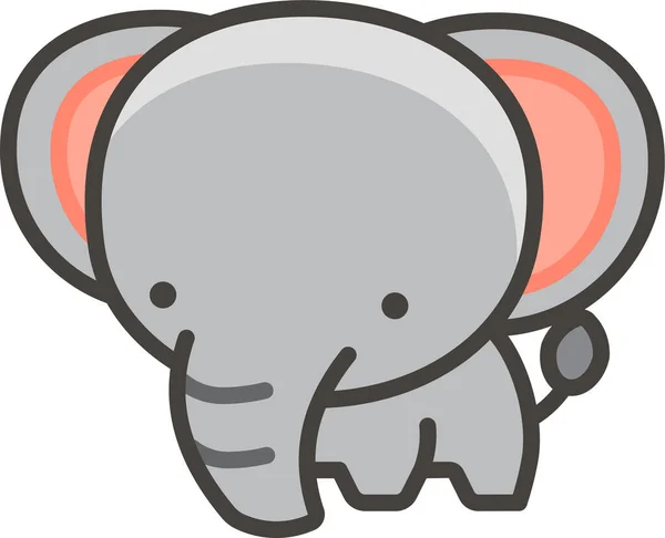 Icono Avatar Contorno Lleno Elefante Estilo Contorno Lleno — Vector de stock