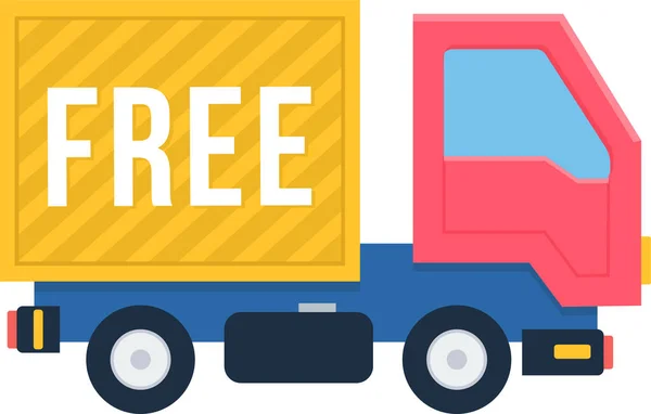 Delivery Free Truck Icon Flat Style — Stock Vector
