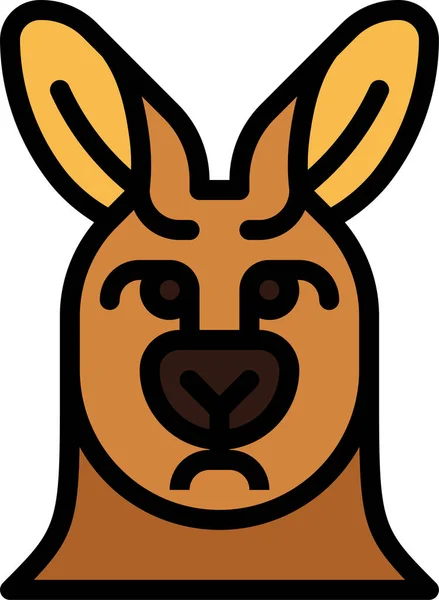 Kangourou Triste Icône Animale Dans Style Contour Rempli — Image vectorielle