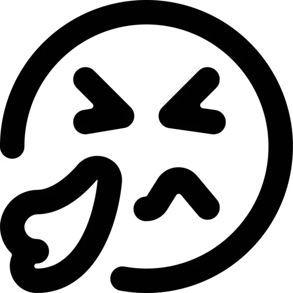 Alternativní Ikona Blow Emoji Pevném Stylu — Stockový vektor