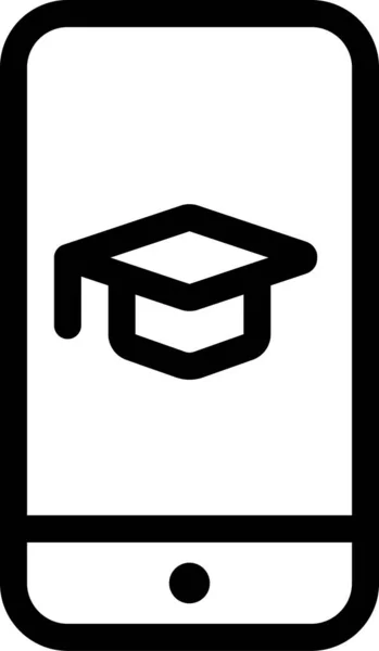 Android Cap Graduatie Pictogram Omtrek Stijl — Stockvector