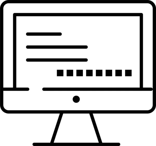 Computer Education Monitore Icon — Vettoriale Stock