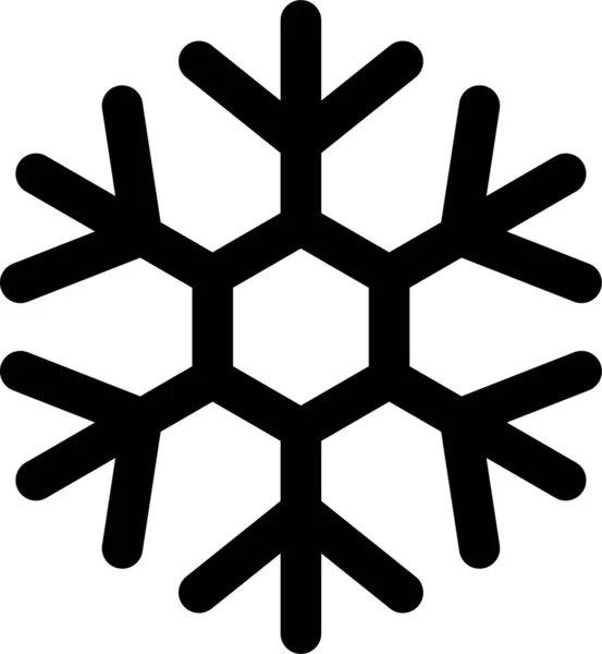 Temperatuur Sneeuwvlok Kok Pictogram Omtrek Stijl — Stockvector