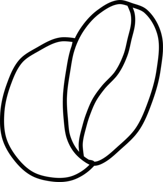 豆类咖啡图标手绘风格 — 图库矢量图片