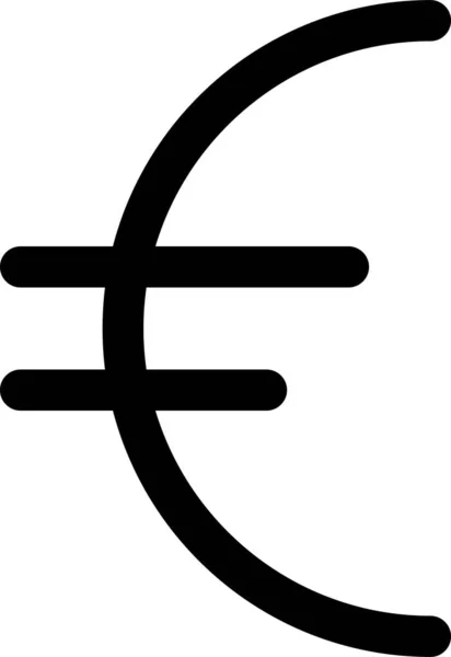 欧元汇率图标的轮廓风格 — 图库矢量图片