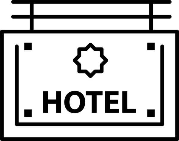 Πίνακα Κατεύθυνση Εικονίδιο Του Ξενοδοχείου Στυλ Περίγραμμα — Διανυσματικό Αρχείο