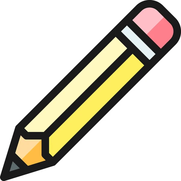 Icône Contour Rempli Crayon Dans Style Contour Rempli — Image vectorielle