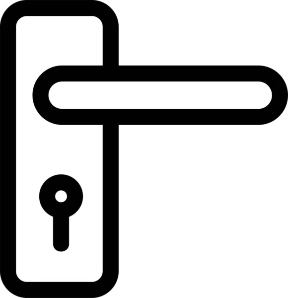 Kontur Türschlüssel Symbol Umriss Stil — Stockvektor