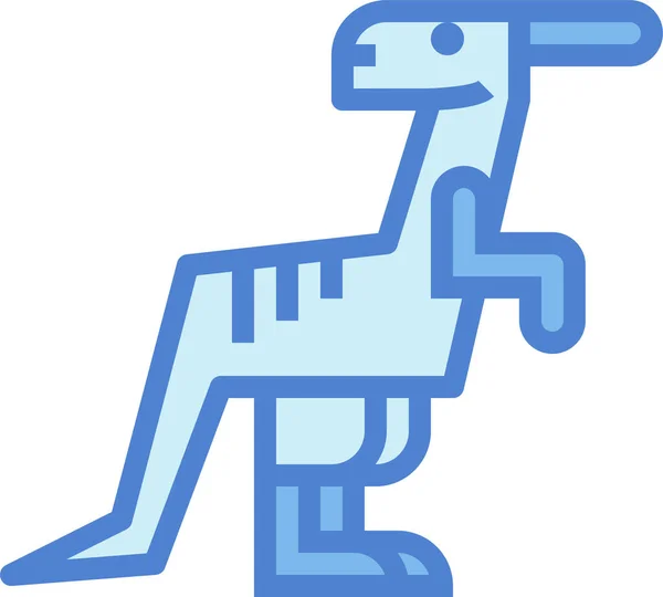 Icono Parasaurolophus Herbívoro Extinto Estilo Contorno Lleno — Vector de stock