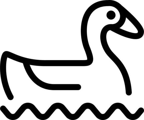 Animaux Oiseau Canard Icône Dans Style Contour — Image vectorielle