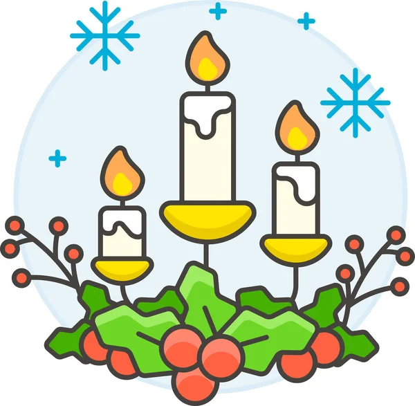 Kerzenkerzen Weihnachts Ikone Anderen Feiertagen Kategorie — Stockvektor