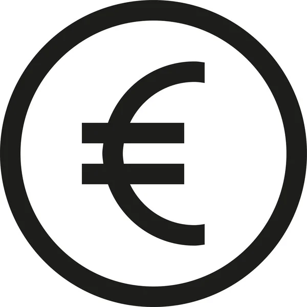 Moneda Euro Icono Sólido Estilo Sólido — Vector de stock