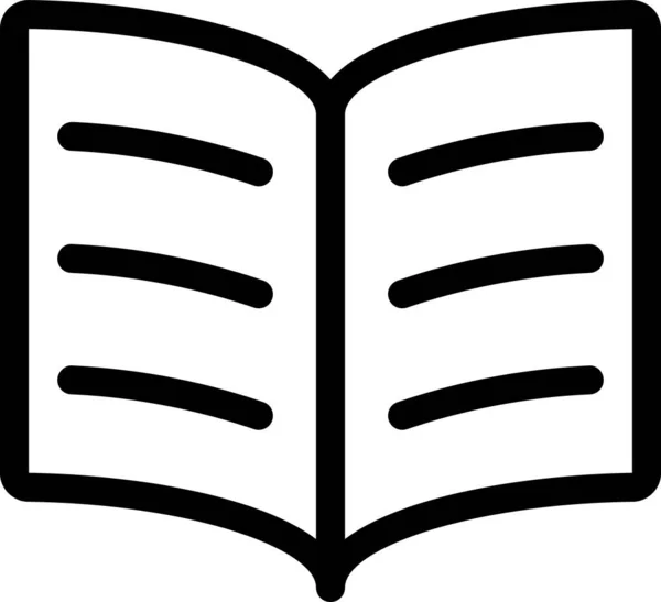 Buch Geöffnetes Textsymbol Umrissstil — Stockvektor