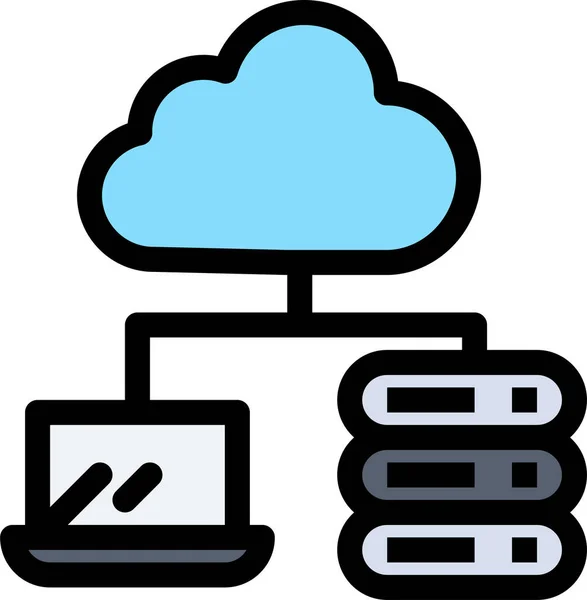 Cloud Network Server Ikon Fylld Skissera Stil — Stock vektor