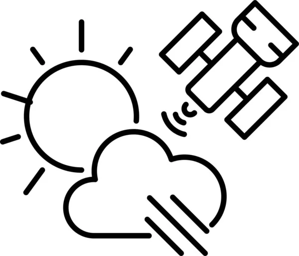 Cloud Verbinding Satelliet Pictogram — Stockvector